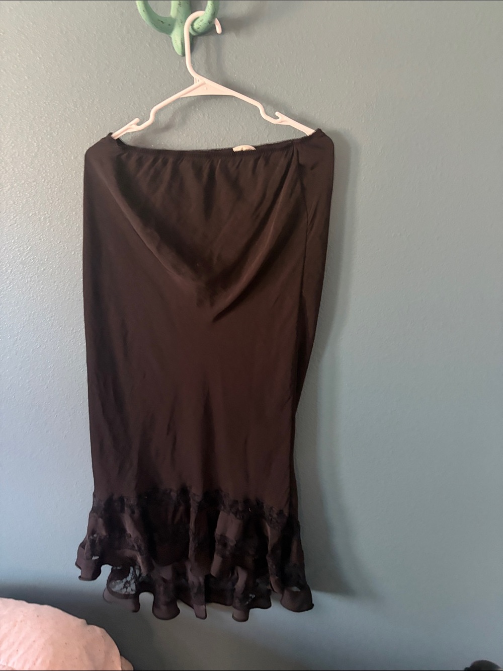 Black Ruffled Hem Women's Skirt
